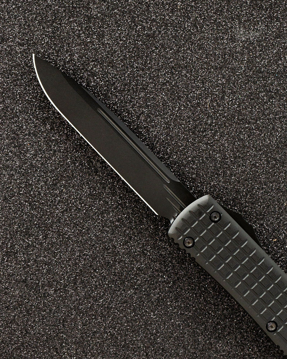 Автоматический складной нож SteelBro Ultra Delta Frag Fluted Standart DLC Nickel Boron Signature Series VG-10 121D-1NB (черный-черный)