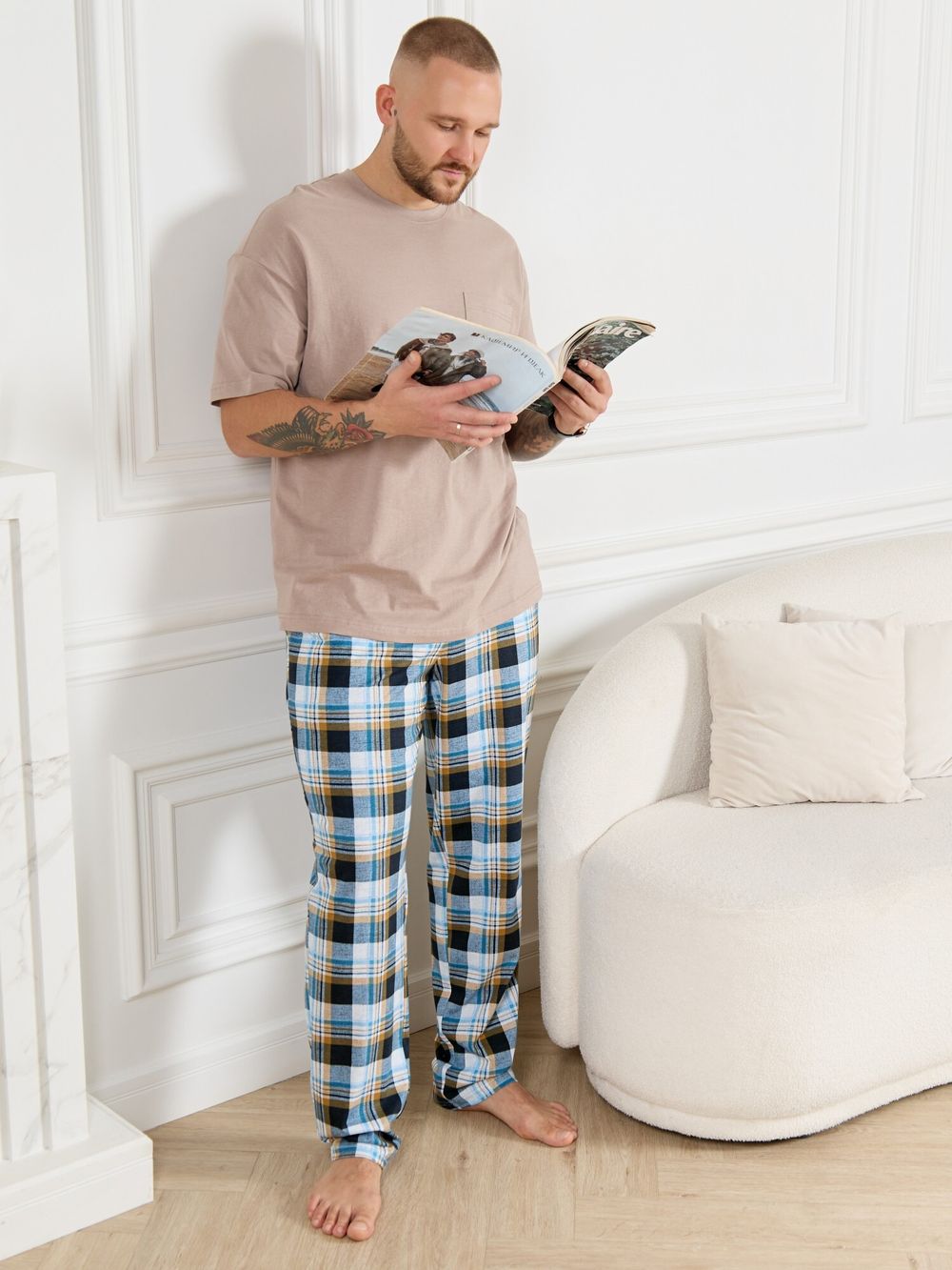 Брюки мужские Тор-1 Виотекс КЛЕТКА БИРЮЗА