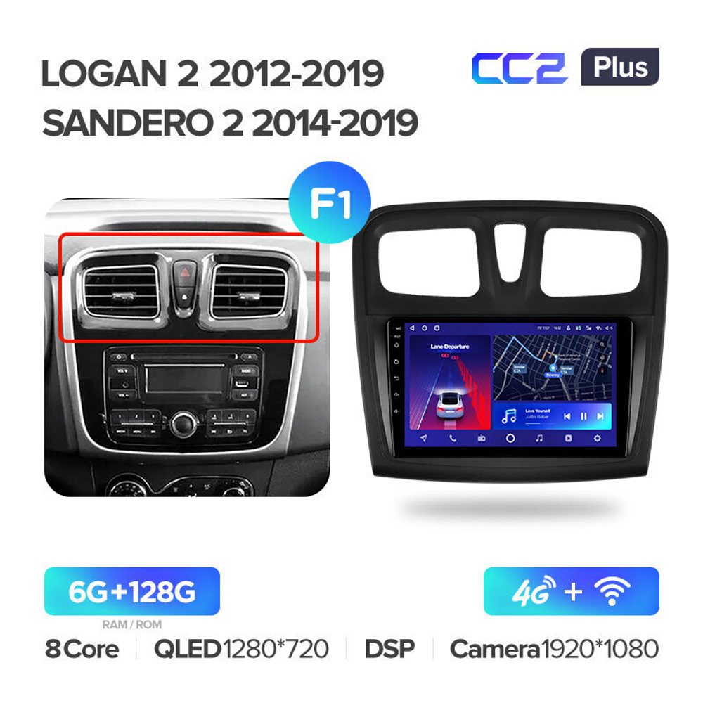 Teyes CC2 Plus 9" для Renault Sandero 2014-2019