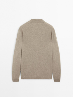 Massimo Dutti Кардиган из 100% кашемира с пуговицами, норка