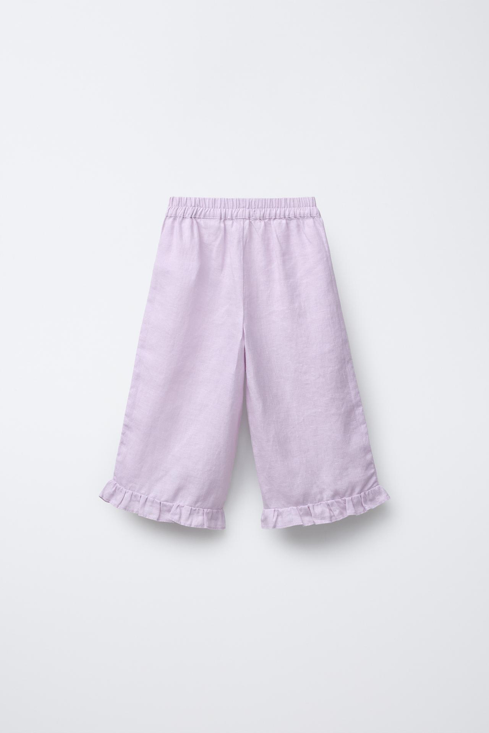 ZARA БРЮКИ-КЮЛОТЫ ИЗ 100% ЛЬНА, ЦВЕТ МАЛЬВЫ