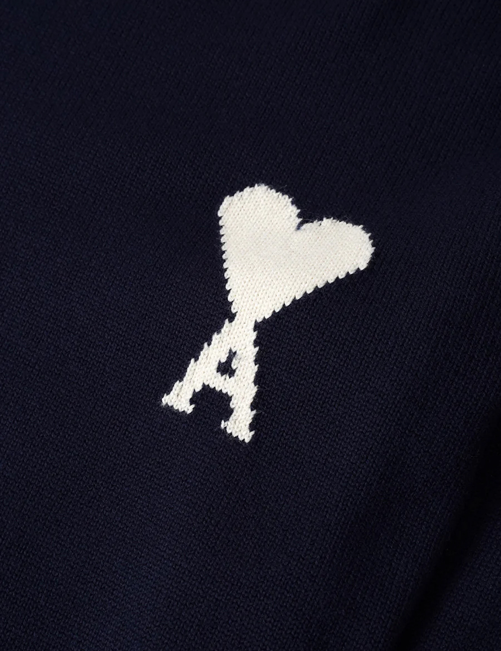 Свитер AMI PARIS Round Neck Wool "Encre / Ecru"