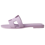 Hermes Oran calfskin one-word fashion sandals women's pink, H202272Z 3D