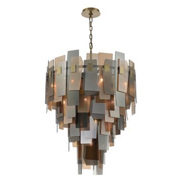 Подвесная люстра 19*E14 POINT SP19 латунь/янтарный/дымчатый Crystal Lux