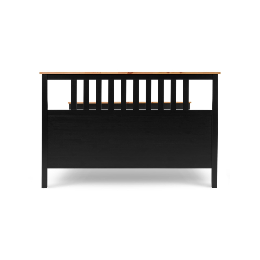 Двуспальная кровать, КЫМОР (HEMNES), 180х200 см, черный/ светло-коричневый