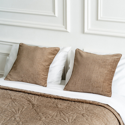 Покрывало на кровать ГОЛДД (арт. BL02-400-02) - коричневое /ЛЮКС/