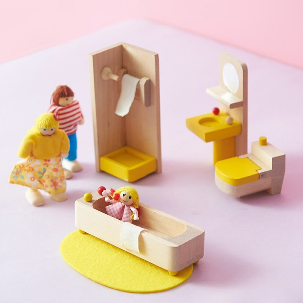 Набор детской мебели из дерева "Ванная" JAXTOY Bathroom 7 piece