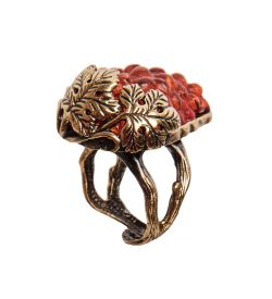 AM-2662 Кольцо «Виноград» (латунь, янтарь)
