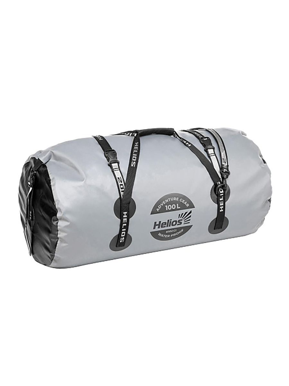 Гермобаул Helios 100 л (ПВХ, серый/черный) (HS-GB-100-GB)