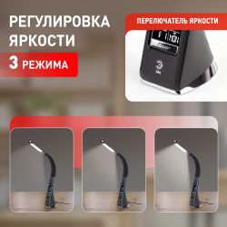 Настольный светильник ЭРА NLED-461-7W-BK светодиодный черный | Светодиодные настольные лампы