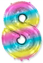FM Шар диагональная радуга градиент "Цифра 8" 102 см (БГ-60)