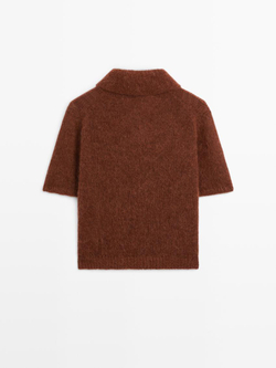 Massimo Dutti Трикотажный свитер из смесовой альпаки, черепичный