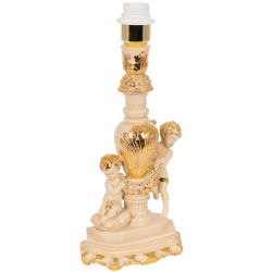 Настольная лампа Путти Айвори с абажуром Тюссо Vatican (Ватикан) Аквамарин