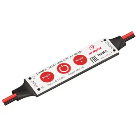 Диммер SMART-MINI-DIM (12-24V, 1x4A) (Arlight, IP20 Пластик, 5 лет) 031600
