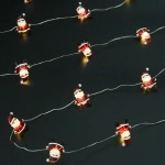 Гирлянда для дома «Дед Мороз» (3,3*2,5см) на батарейках 2,0 м 20 ламп LED, 1 реж., IP-20, Теплый белый (батарейки CR2032)