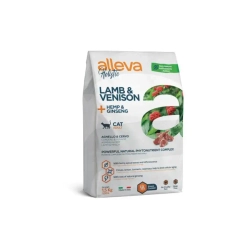 Alleva holistic cat adult lamb & venison сухой корм для взрослых кошек с ягненком и олениной, коноплей и женьшенем - 1,5 кг