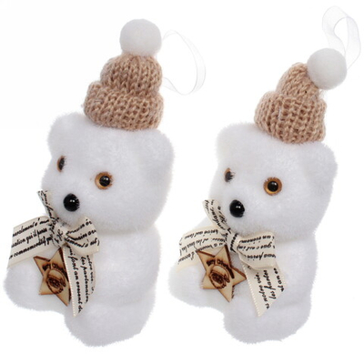 Елочные украшения «Медвежонок» (набор 2 шт) 7*13,5 см, золото