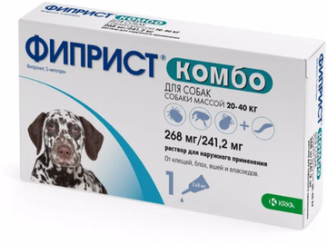 Фиприст Комбо капли для собак от блох, клещей и власоедов, 1 пипетка