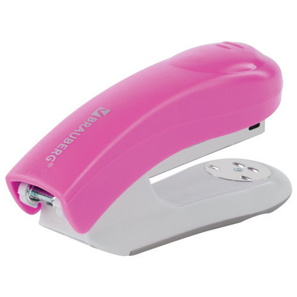 Степлер №24/6, 26/6 BRAUBERG "Original", до 25 листов, розовый, 227773