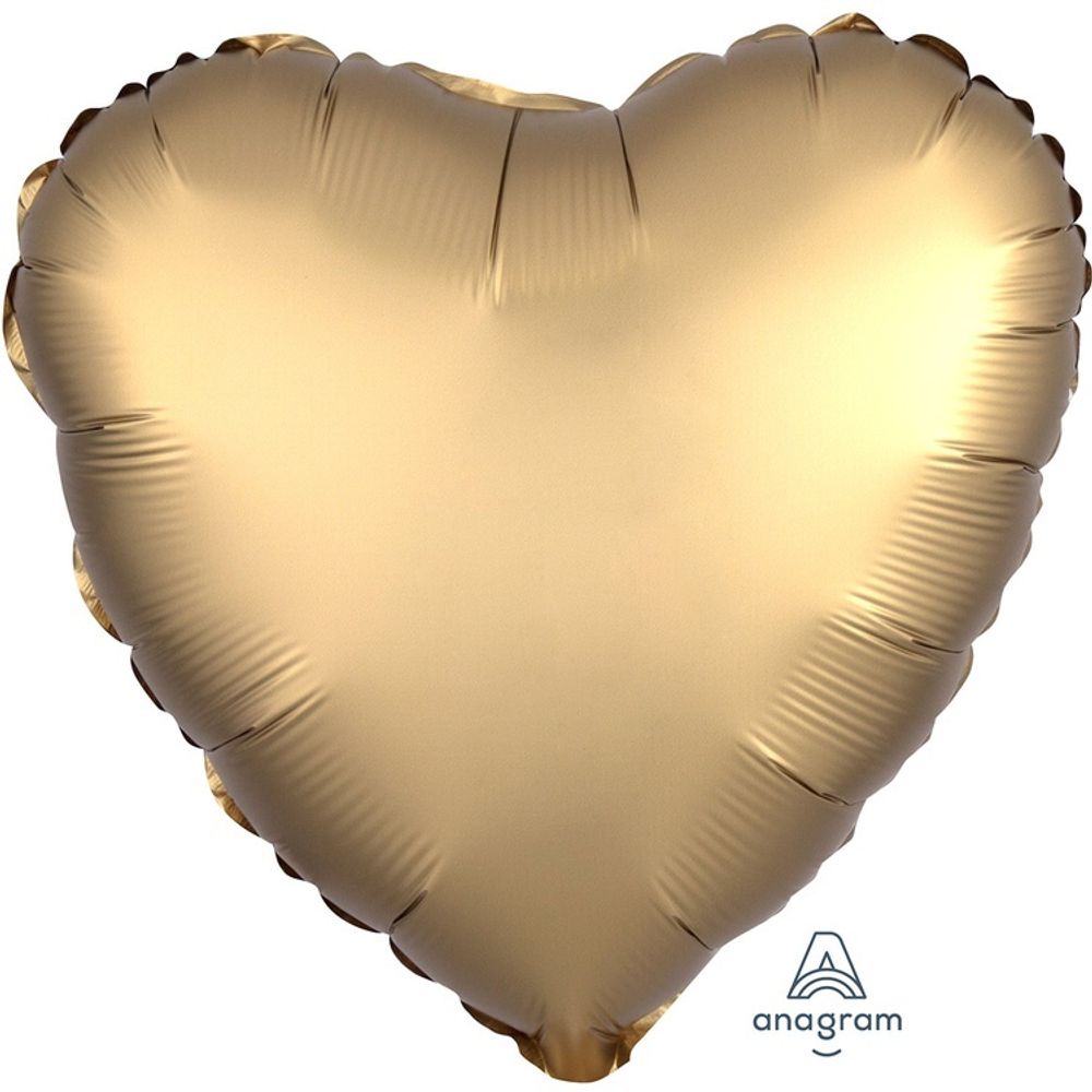 А Б/РИС СЕРДЦЕ 18&quot; Сатин Gold Sateen