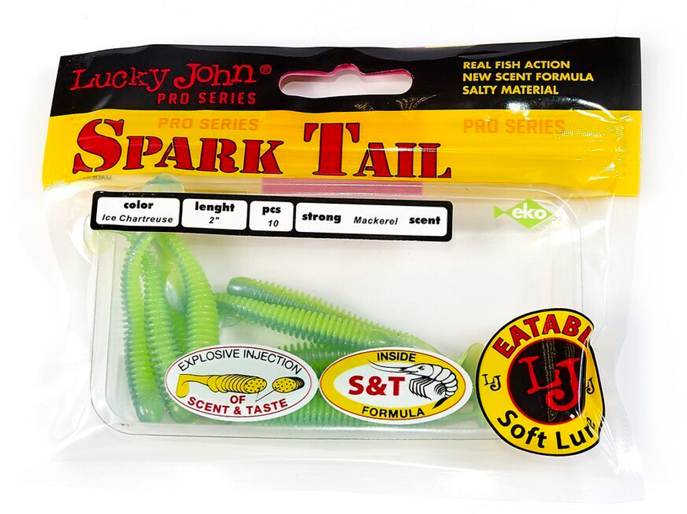Мягкая съедобная приманка LJ Pro Series Spark Tail 2,0 in (50 мм), цвет T57, 10 шт