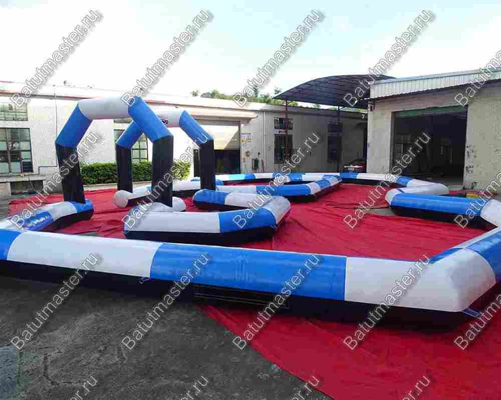 Надувная трасса "Опасный поворот", 13*9*2,5 м
