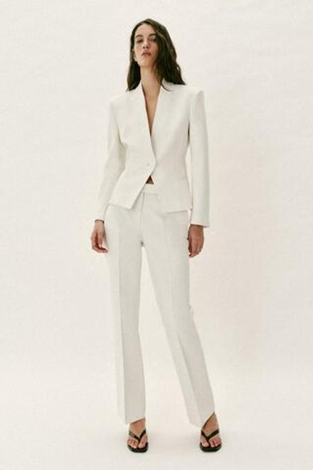 ZARA ПРЯМЫЕ БРЮКИ С НИЗКОЙ ПОСАДКОЙ, ЭКРЮ