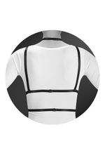 Черная упряжь на грудь Laura (Размер: S-M-L) (Цвет: черный)