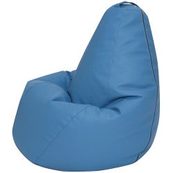 Кресло Мешок Груша Голубая ЭкоКожа (2XL, Классический)