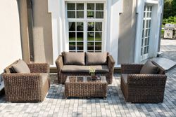 "Капучино Сингл" лаунж-зона из искусственного ротанга, цвет коричневый