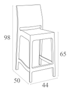 Стул пластиковый полубарный, Siesta Contract Maya Bar 65, бежевый