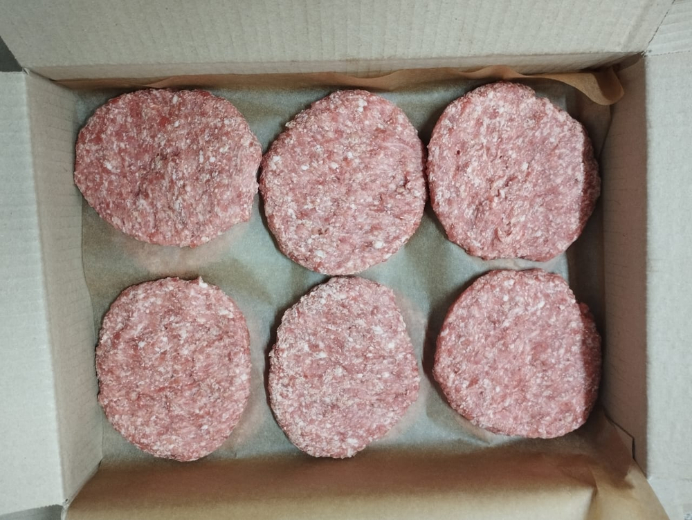 Стейк бургер из мраморной говядины №1.1 (+соль), 120мм, 150г/шт, 30шт, ПНД, ROSSO, зам