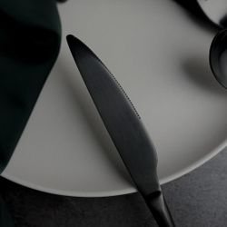 Нож столовый 23,5 см матовый черный цвет PVD   [12]