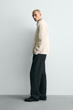 ZARA СТЕГАНЫЙ ТРИКОТАЖНЫЙ КАРДИГАН, ЭКРЮ