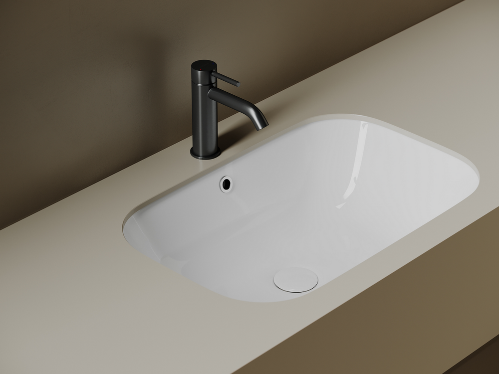 Раковина встраиваемая снизу Ceramicanova Era, c отверстием слива - перелива, 610x405x190мм, белый, арт.CN15007