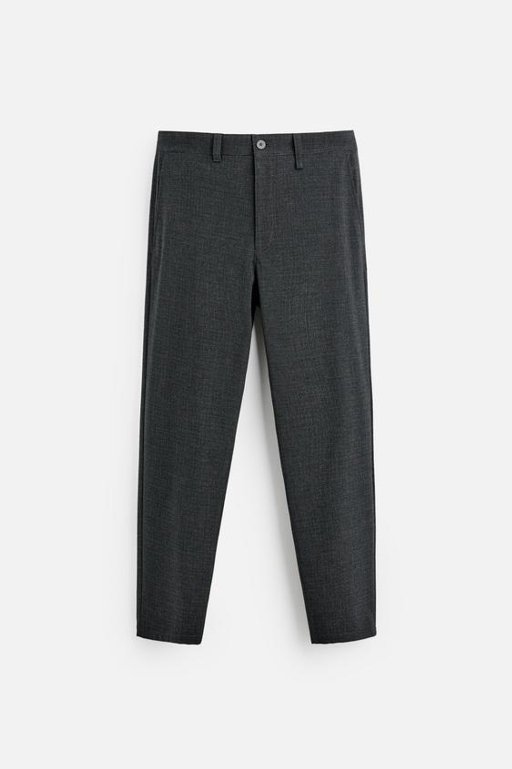 ZARA БРЮКИ КОМФОРТНОЙ ПОСАДКИ ИЗ РЕЛЬЕФНОЙ ТКАНИ, АНТРАЦИТОВО-СЕРЫЙ