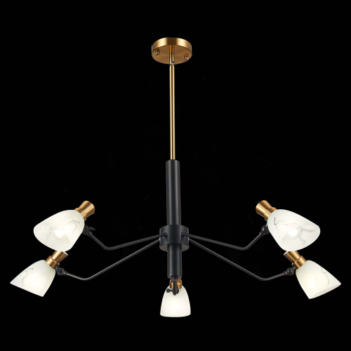 SLE205403-05 Светильник подвесной Черный, Латунь/Белый E14 5*60W