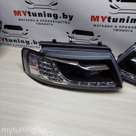 Передние фары VW Passat B5 daylight black