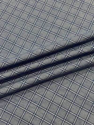 Хлопок с шерстью фланель Grandi & Rubinelli голубой в клетку