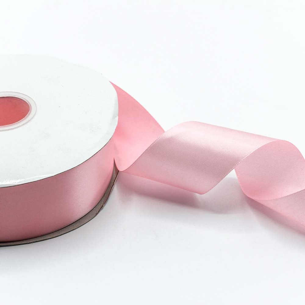 Лента Атласная 5см х 110м Полиэстер класс А (Розовый)