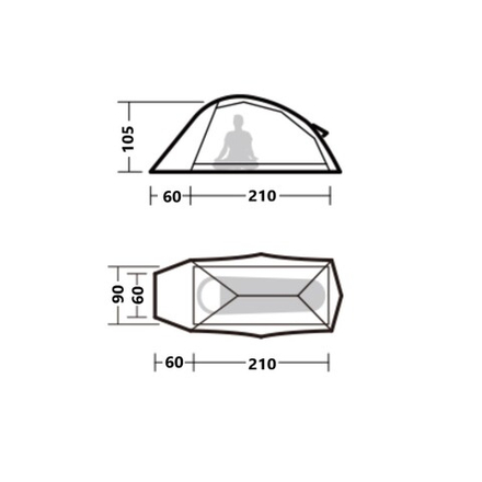 Палатка Naturehike Cloud Up Pro Si 1-местная, алюминиевый каркас, сверхлегкая, хаки, CNK2350WS020-S1
