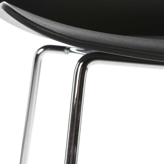 Барный стул Neo металические ножки хром, сиденье черный пластик