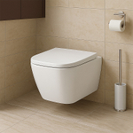 Унитаз подвесной Azario Cascad 525x345x360 безободковый, система смыва "Скрытое Торнадо", в комплекте с быстросъемным сиденьем микролифт (AZ-2303A)