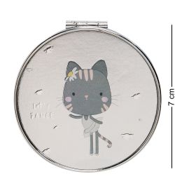 WW-124/1 Зеркало метал круглое «Милый котенок»