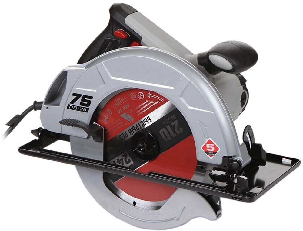 Пила циркулярная ЗУБР ПД-75, глубина пропила 70мм, мощность 2кВт