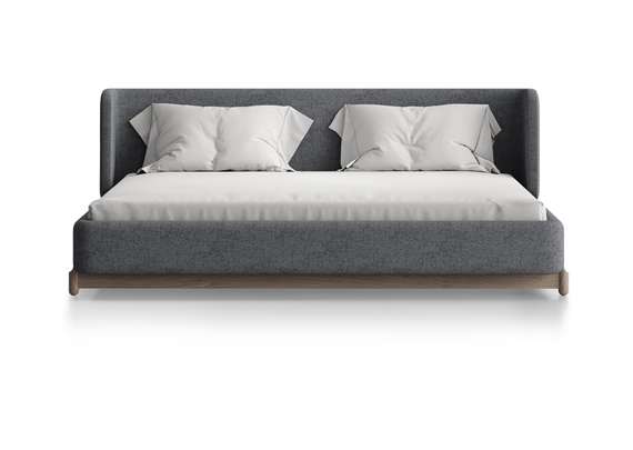 Кровать Basic спальное место 180*200 см (серый, рогожка)