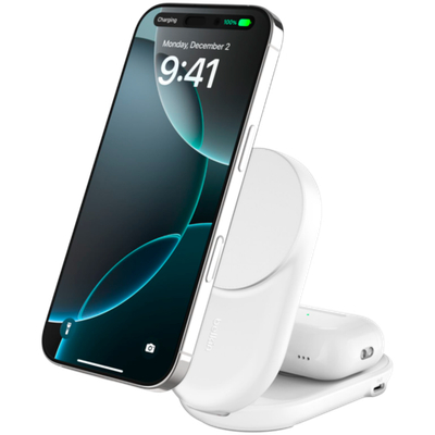 BELKIN 25w Qi2 2-IN-1 Foldable Charger, White