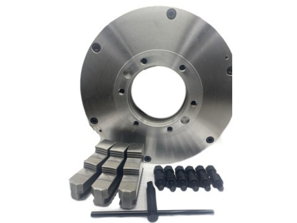 Токарный патрон К11-500/С11, посадка на условный конус 11, трехкулачковый, самоцентрирующийся, цельные кулачки