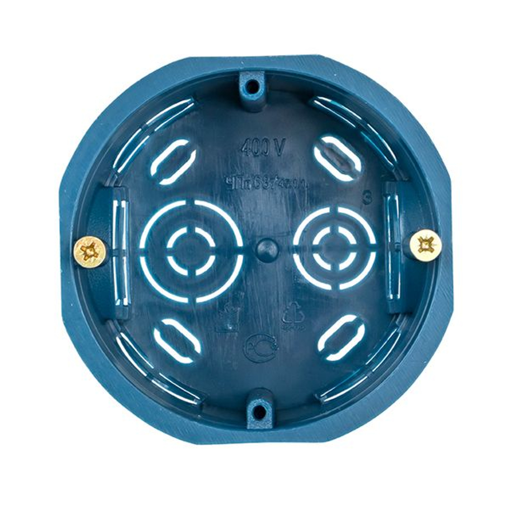 Коробка установочная КМТ-010-033 для твердых стен (71x45) с саморезами IP20 розничный стикер EKF PROxima