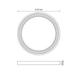 ULW-Q281 24W-6500K-F20 IP65 WHITE Светильник светодиодный влагозащищенный. Круг. Дневной свет 6500K. 225×40 мм. Корпус белый. Цвет рамок в-к: золотистый. графит. ТМ Volpe